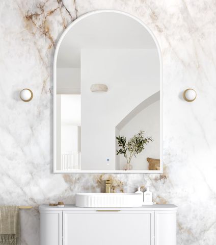 LED Archie 1500(H)x1000(W) White Metal Frame Mirror