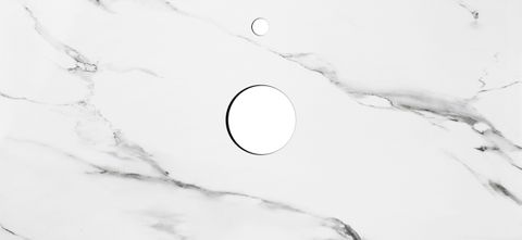 Rock Plate Stone 1200x465x15 Mont Blanc - Above Counter 12 O'Clock Taphole