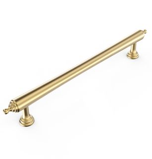 Heirloom - 202mm Brushed Brass Handle (Premium Solid Brass Construction)