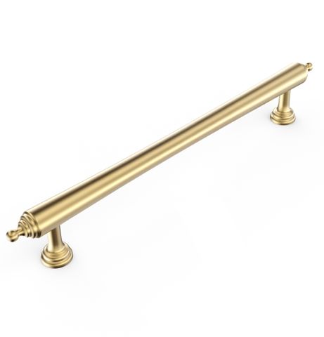 Heirloom - 202mm Brushed Brass Handle (Premium Solid Brass Construction)