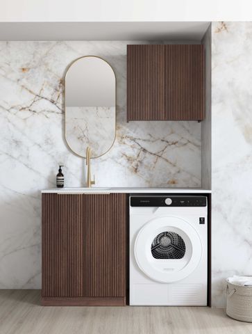 Havana Fluted Sable Walnut Laundry Kit 1305x600x2100