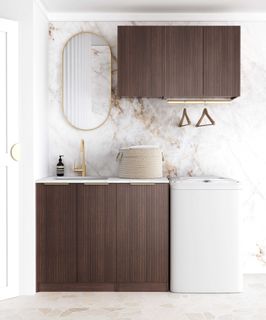 Laundry Kit 1715A Havana Sable Walnut with Cloudy Carrara Top
