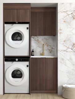 Laundry Kit 1305C Havana Sable Walnut with Pure White Top