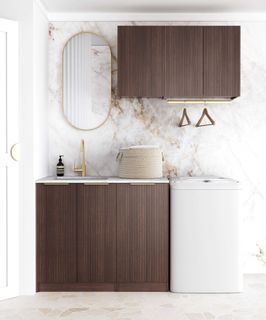Laundry Kit 1715A Havana Sable Walnut with Natural Carrara Marble Top