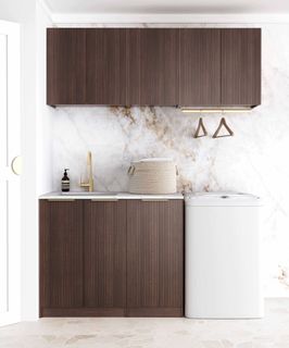 Laundry Kit 1715B Havana Sable Walnut with Natural Carrara Marble Top