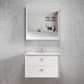 Boston 750mm Satin White Wall Hung Vanity with Ceramic Top