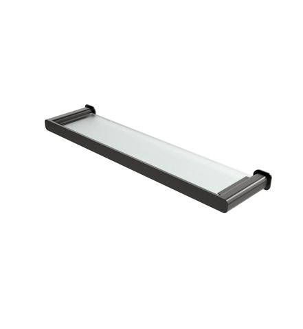 Oskar Gun Metal Metal & Glass Shelf