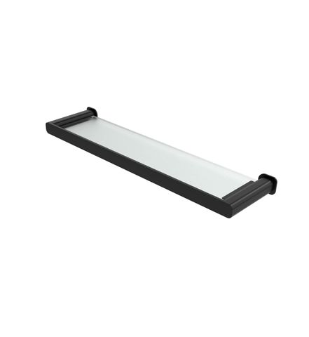 Oskar Matte Black Metal & Glass Shelf