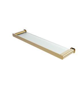 Oskar Argent Gold Metal & Glass Shelf