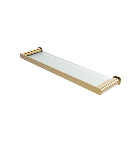 Oskar Argent Gold Metal & Glass Shelf