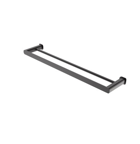 Oskar 600mm Gun Metal Double Towel Rail