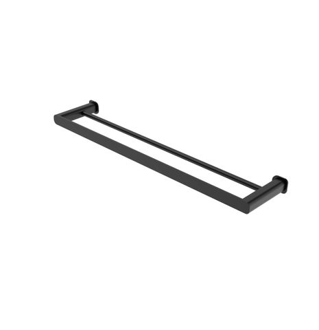 Oskar 600mm Matte Black Double Towel Rail