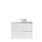 Noosa Fluted 750mm Satin White Wall Hung Vanity