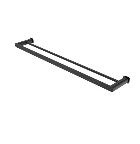 Oskar 750mm Matte Black Double Towel Rail