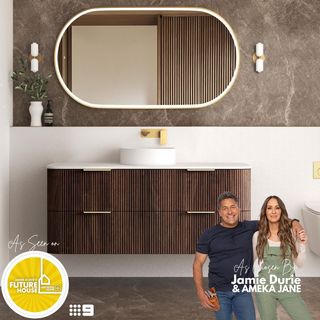 Havana 1200mm Sable Walnut Fluted Cabinet