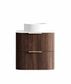 Havana 600mm Sable Walnut Fluted Wall Hung Fluted Curve Vanity