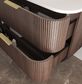 Havana 900mm Sable Walnut Fluted Wall Hung Fluted Curve Vanity