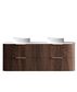 Havana 1500mm Sable Walnut Fluted Wall Hung Fluted Curve Vanity