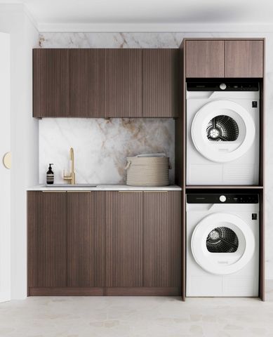 Havana Fluted Sable Walnut Laundry Kit 1960x600x2100