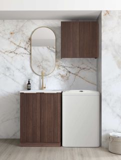Wall and Base Cabinets Kit 650 Havana Sable Walnut with Pure White Top