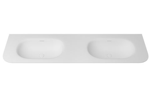 Chloe 1800x500 Silk Matte White Top with Basin
