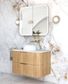 Havana Fluted 900mm Woodland Oak Wall Hung Curve Vanity