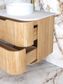 Havana 750mm Woodland Oak Fluted Wall Hung Fluted Curve Vanity
