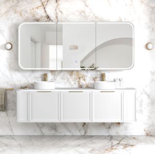 LED Newport 1800(W)x750(H) Matte White Shaving Cabinet - Premium Edition