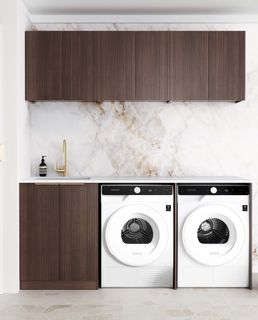 Laundry Kit 1960A Havana Fluted Sable Walnut with Cloudy Carrara Top