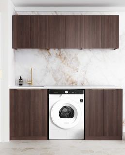Laundry Kit 1960B Havana Fluted Sable Walnut with Matte White Top