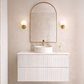 Noosa Fluted 900mm Satin White Wall Hung Vanity