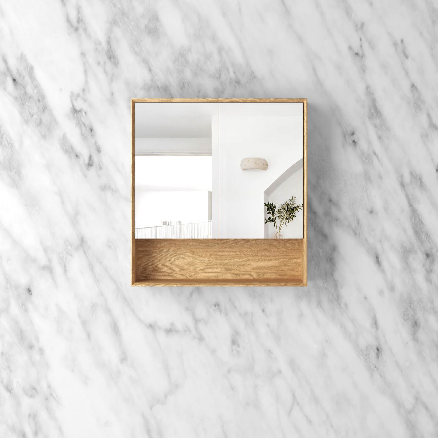 Byron 750x800 Woodland Oak Shaving Cabinet