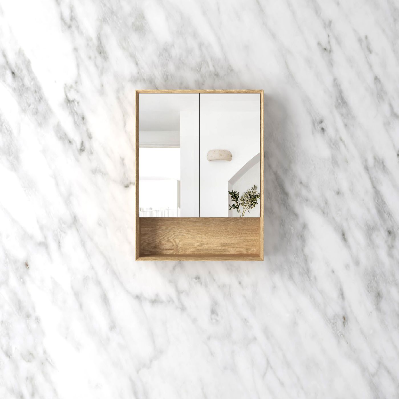 Byron 600x800 Woodland Oak Shaving Cabinet