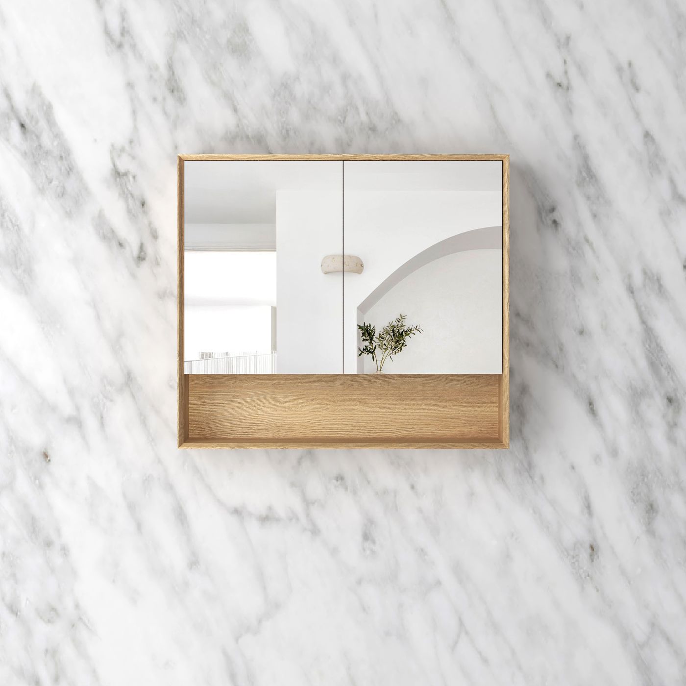 Byron 900x800 Woodland Oak Shaving Cabinet