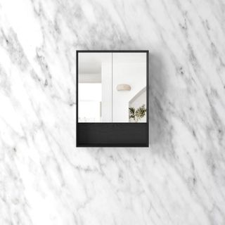 Byron 600x800 Black Oak Shaving Cabinet