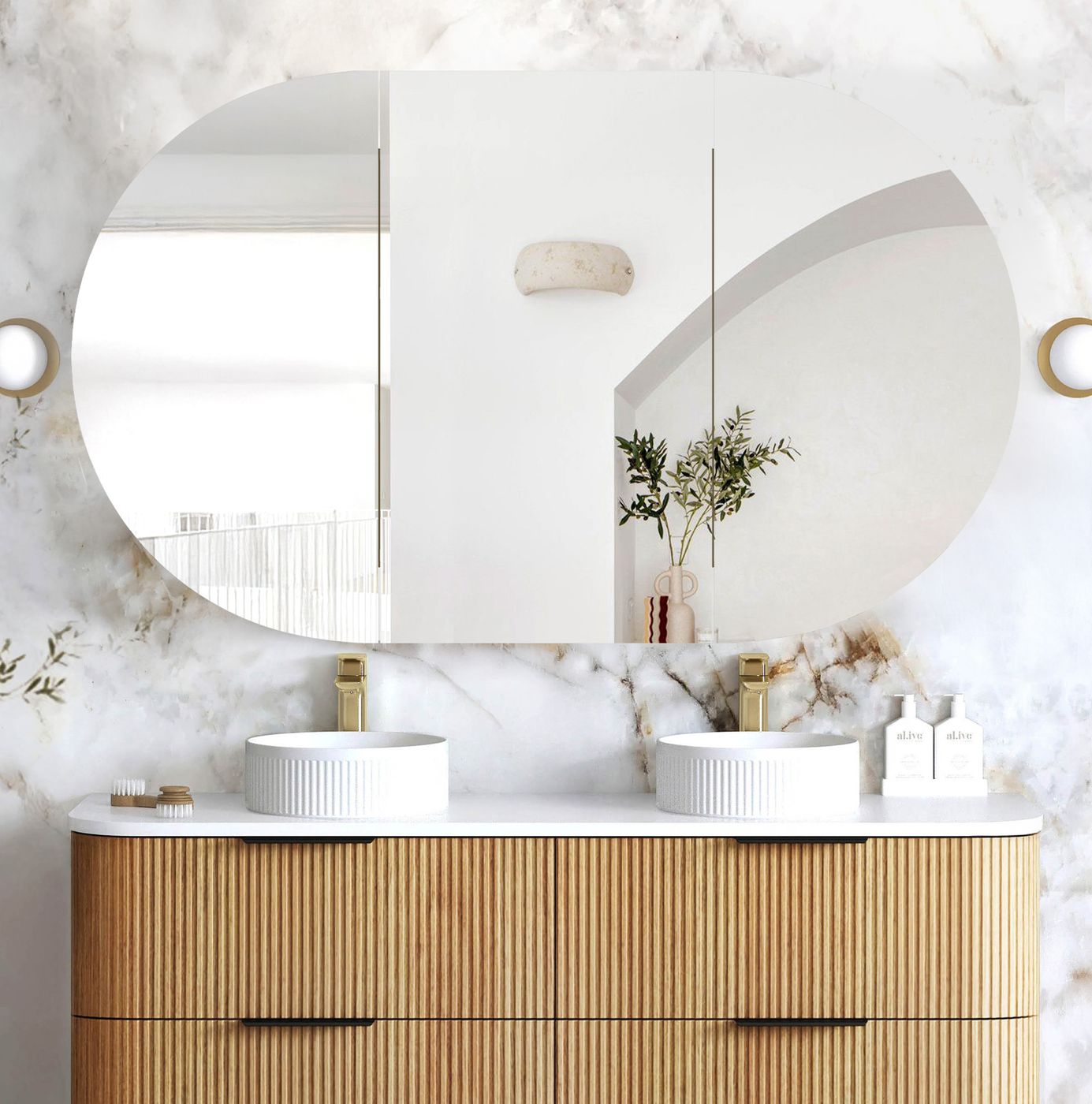 Bondi 1500x900 Woodland Oak Shaving Cabinet