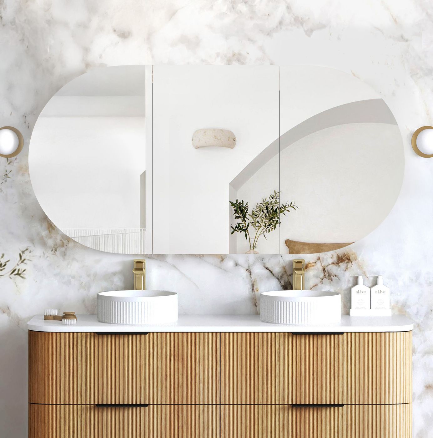 Bondi 1500x900 Woodland Oak Shaving Cabinet