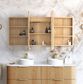 LED Newport 1500(W)x750(H) Woodland Oak Shaving Cabinet - Premium Edition