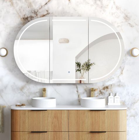 LED Bondi 1500(W)x900(H) Woodland Oak Shaving Cabinet - Premium Edition