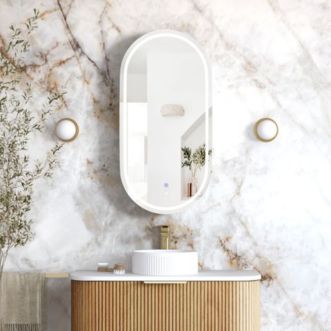 LED Noosa 900(H)x450(W) Woodland Oak Shaving Cabinet - Premium Edition