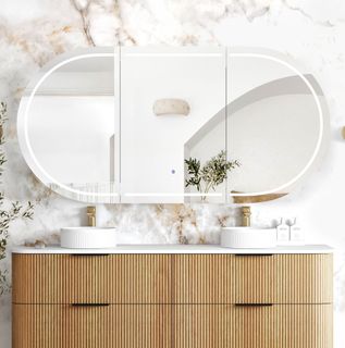 LED Bondi 1800(W)x900(H) Woodland Oak Shaving Cabinet - Premium Edition