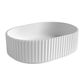 Havana Oval Fluted Solid Surface 480x345x140 Matte White Basin NF