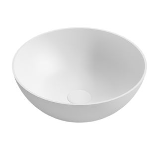 London Solid Surface 400x400x150 Matte White Basin NF