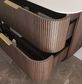 Havana 1200mm Sable Walnut Fluted Wall Hung Curve Vanity with Chloe Silk Top