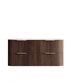 Havana 1200mm Sable Walnut Fluted Wall Hung Curve Vanity with Chloe Silk Top