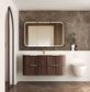 Havana 1200mm Sable Walnut Fluted Wall Hung Curve Vanity with Chloe Silk Top