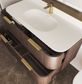 Havana 1200mm Sable Walnut Fluted Wall Hung Curve Vanity with Chloe Silk Top