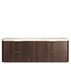 Havana 1800mm Sable Walnut Fluted Wall Hung Curve Vanity with Sand Dune Top