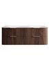 Havana 1500mm Sable Walnut Fluted Wall Hung Curve Vanity with Chloe Silk Top