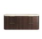 Havana 1500mm Sable Walnut Fluted Wall Hung Curve Vanity with Sand Dune Top